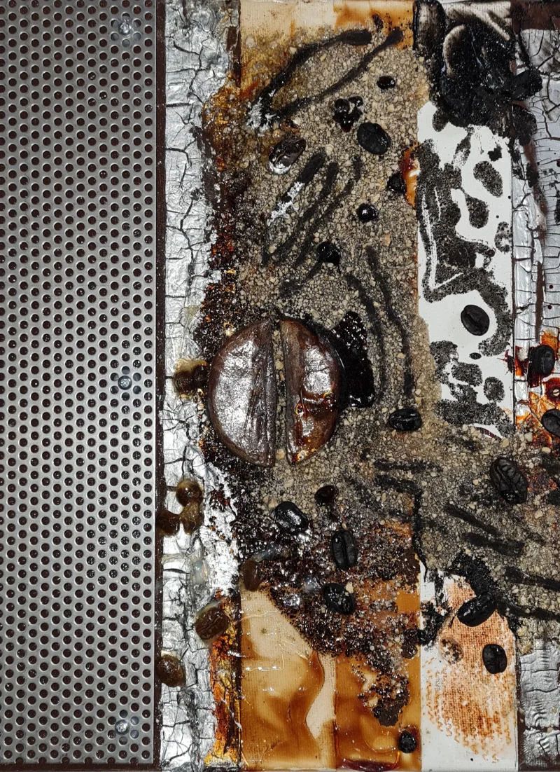 Kaffeekunst Massivholzrahmen – Siebträger-Design Weiß