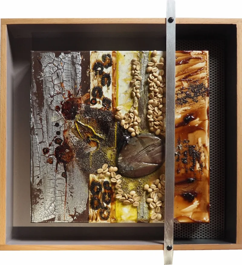 Kaffeekunst Massivholzrahmen – Siebträger-Design Latte