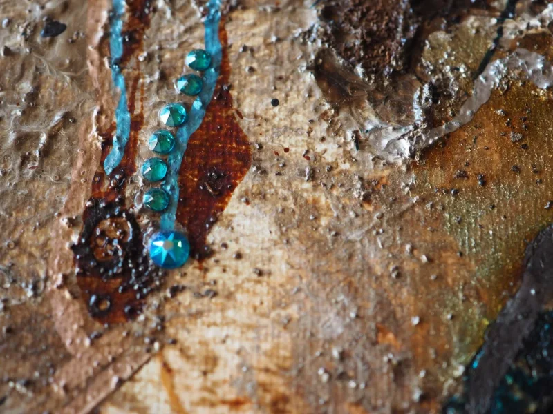 Kaffeekunst Massivholzrahmen – Pfauenblau