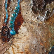 Kaffeekunst Massivholzrahmen – Pfauenblau