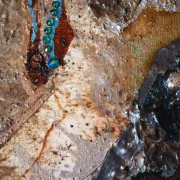 Kaffeekunst Massivholzrahmen – Pfauenblau