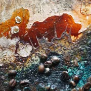 Kaffeekunst Massivholzrahmen – Pfauenblau