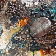 Kaffeekunst Massivholzrahmen – Pfauenblau