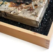 Kaffeekunst Massivholzrahmen – Pfauenblau