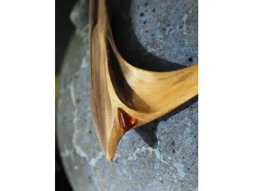 Halskette Treibholz mit Madeira Citrin